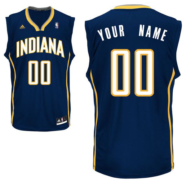 Men Adidas Indiana Pacers Custom Replica Road Navy NBA Jersey->customized nba jersey->Custom Jersey